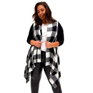 checkered front drape cardigan. 🖤